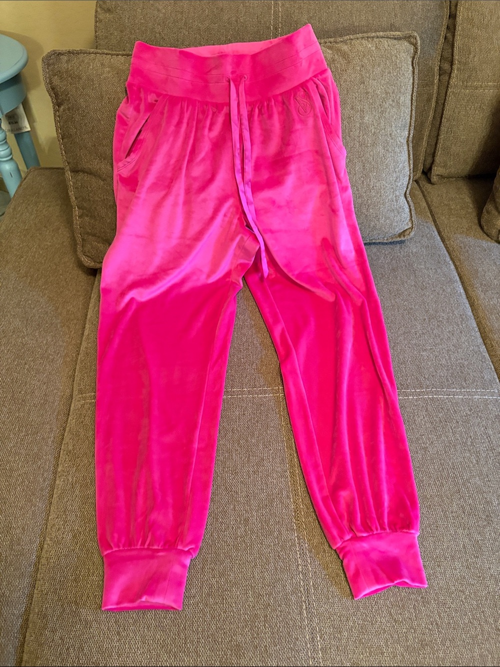 Victoria's Secret Hot Pink Velour Joggers
